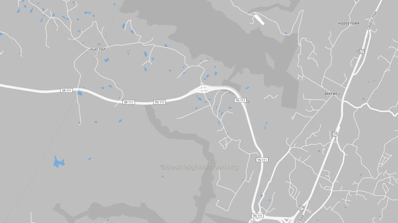 Transit Grade map of Flat Top Mountain, TN