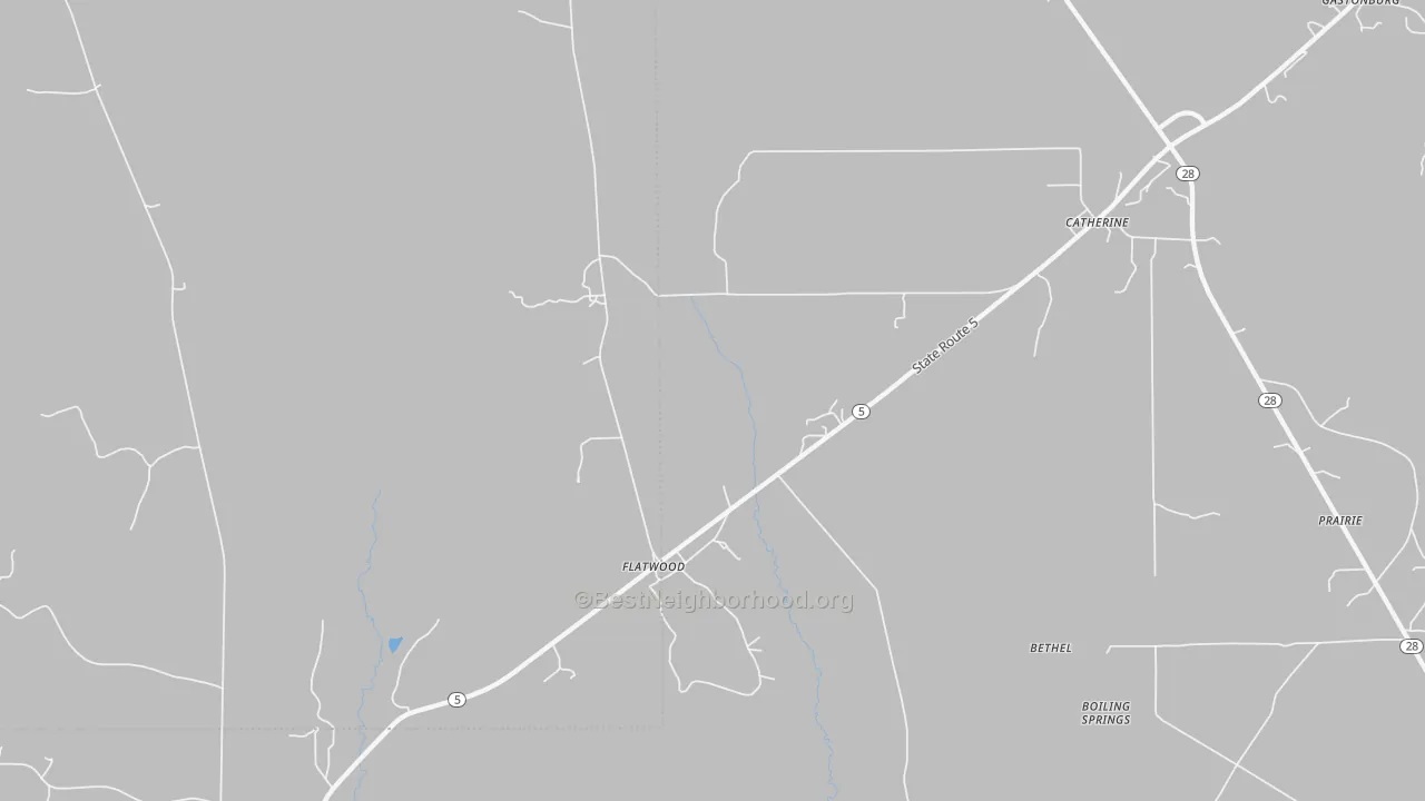 Transit Grade map of Flatwood, AL