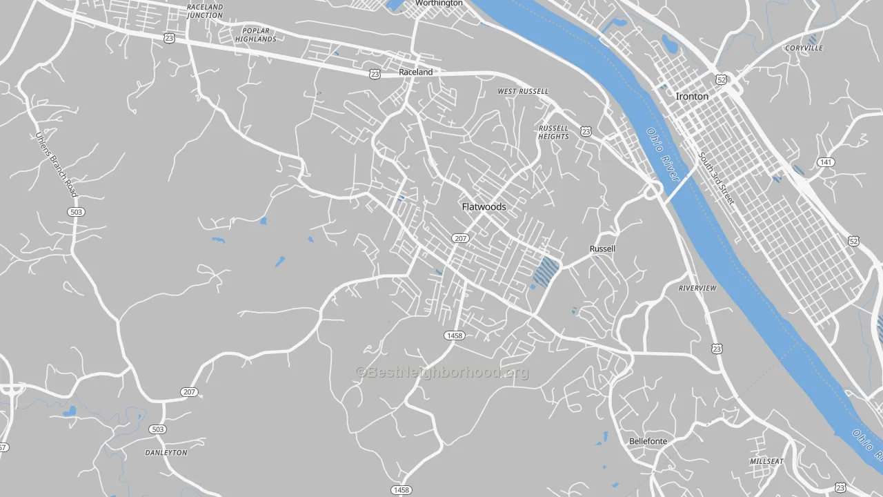 Transit Grade map of Flatwoods, KY
