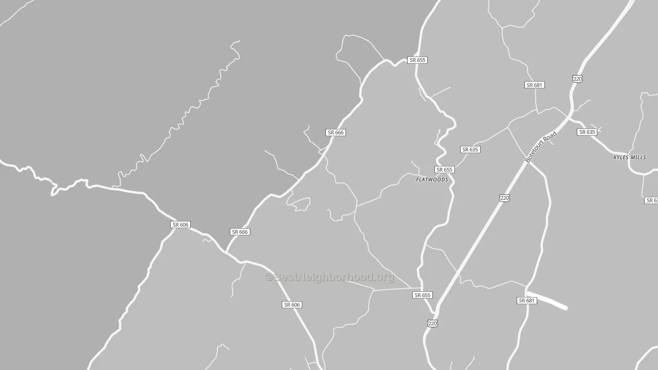 Transit Grade map of Flatwoods, VA