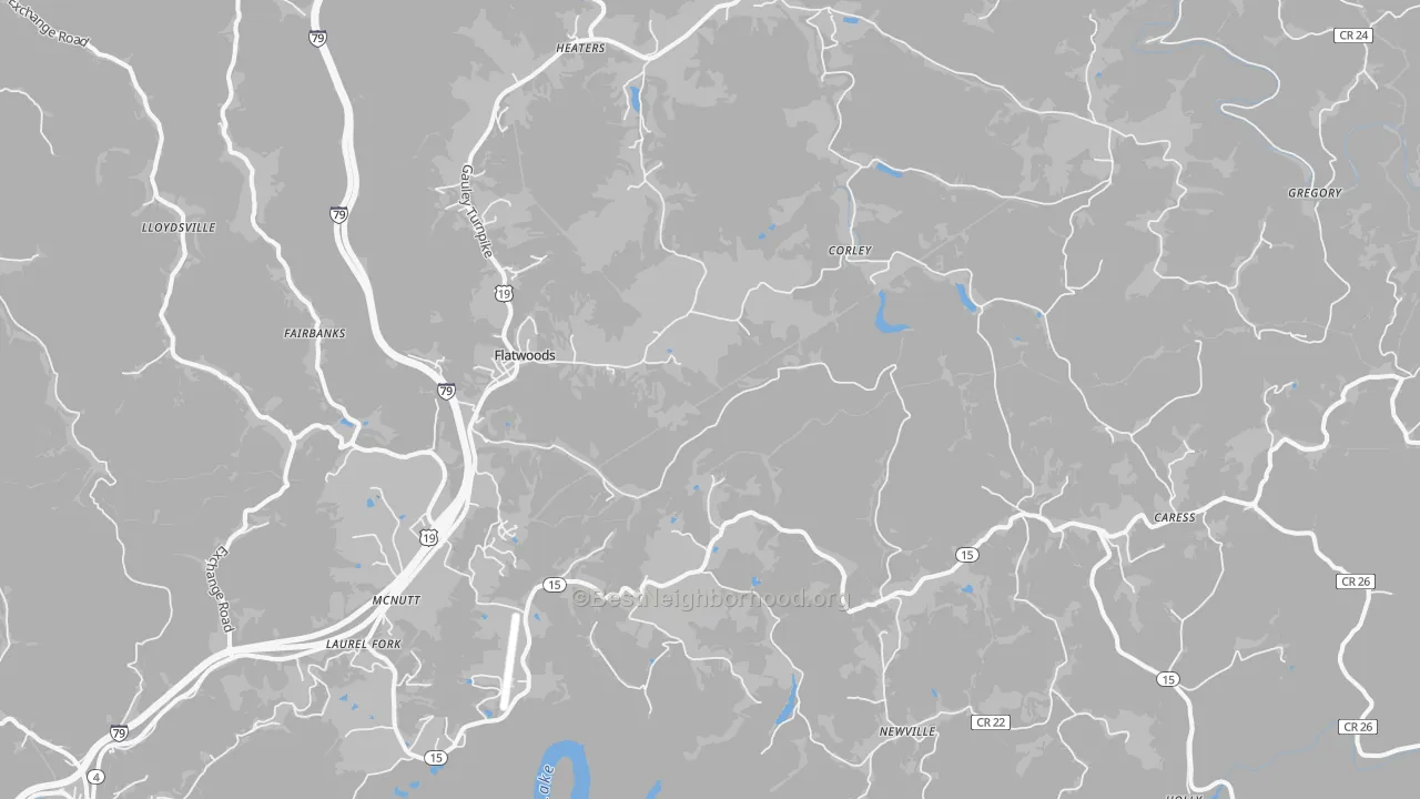 Transit Grade map of Flatwoods, WV
