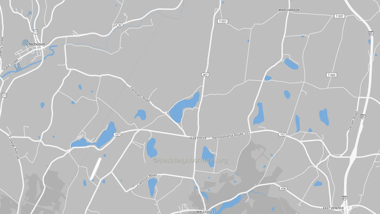 Transit Grade map of Fleetville, PA