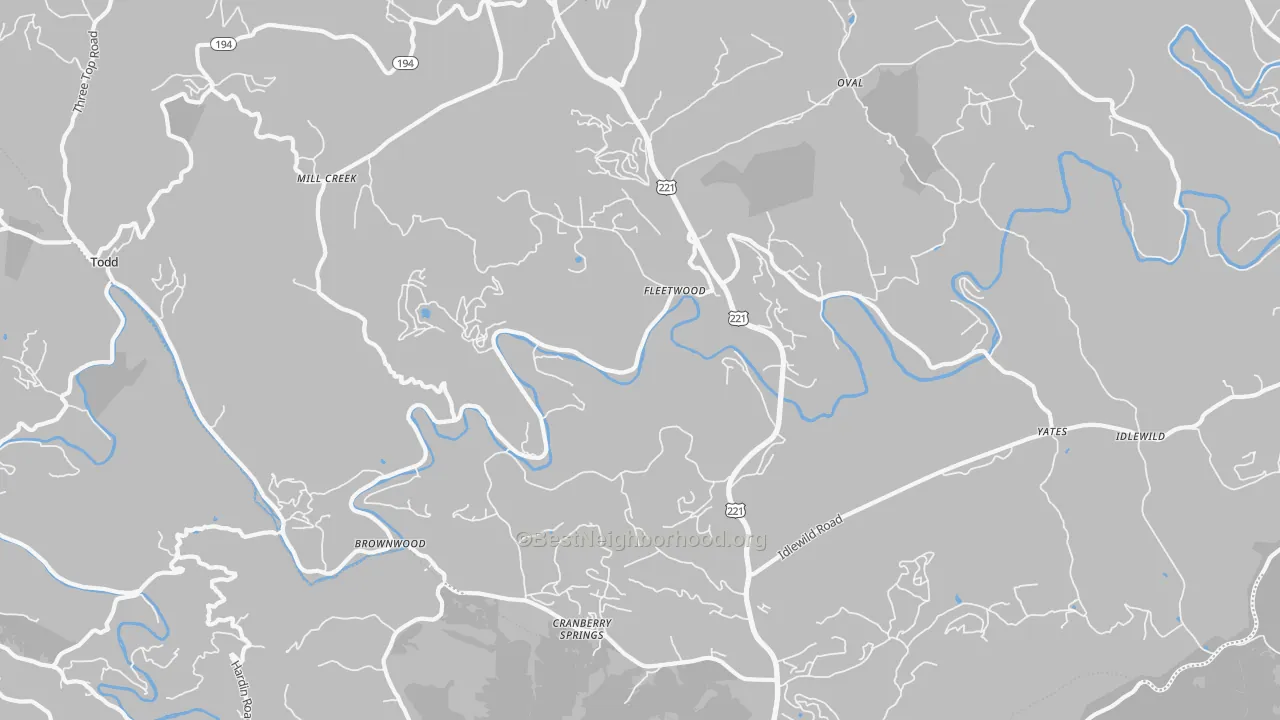 Transit Grade map of Fleetwood, NC