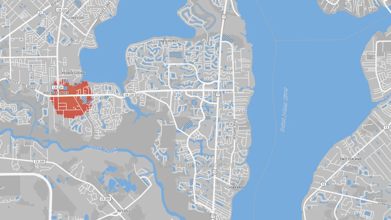 Transit Grade map of Fleming Island, FL