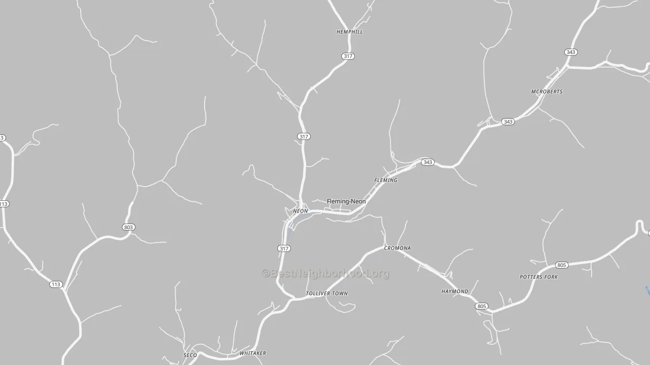 Transit Grade map of Fleming-Neon, KY