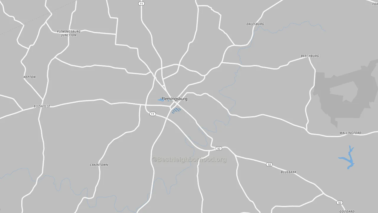Transit Grade map of Flemingsburg, KY