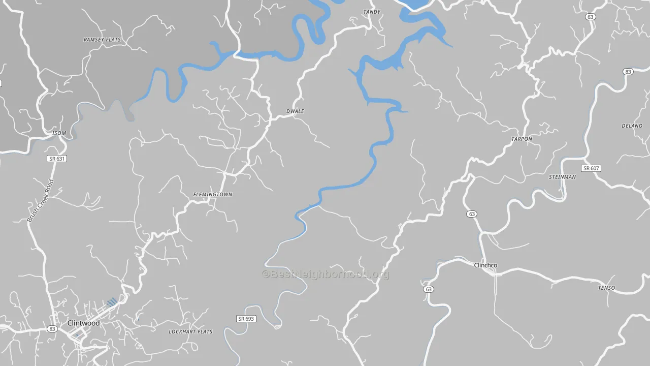 Transit Grade map of Flemingtown, VA
