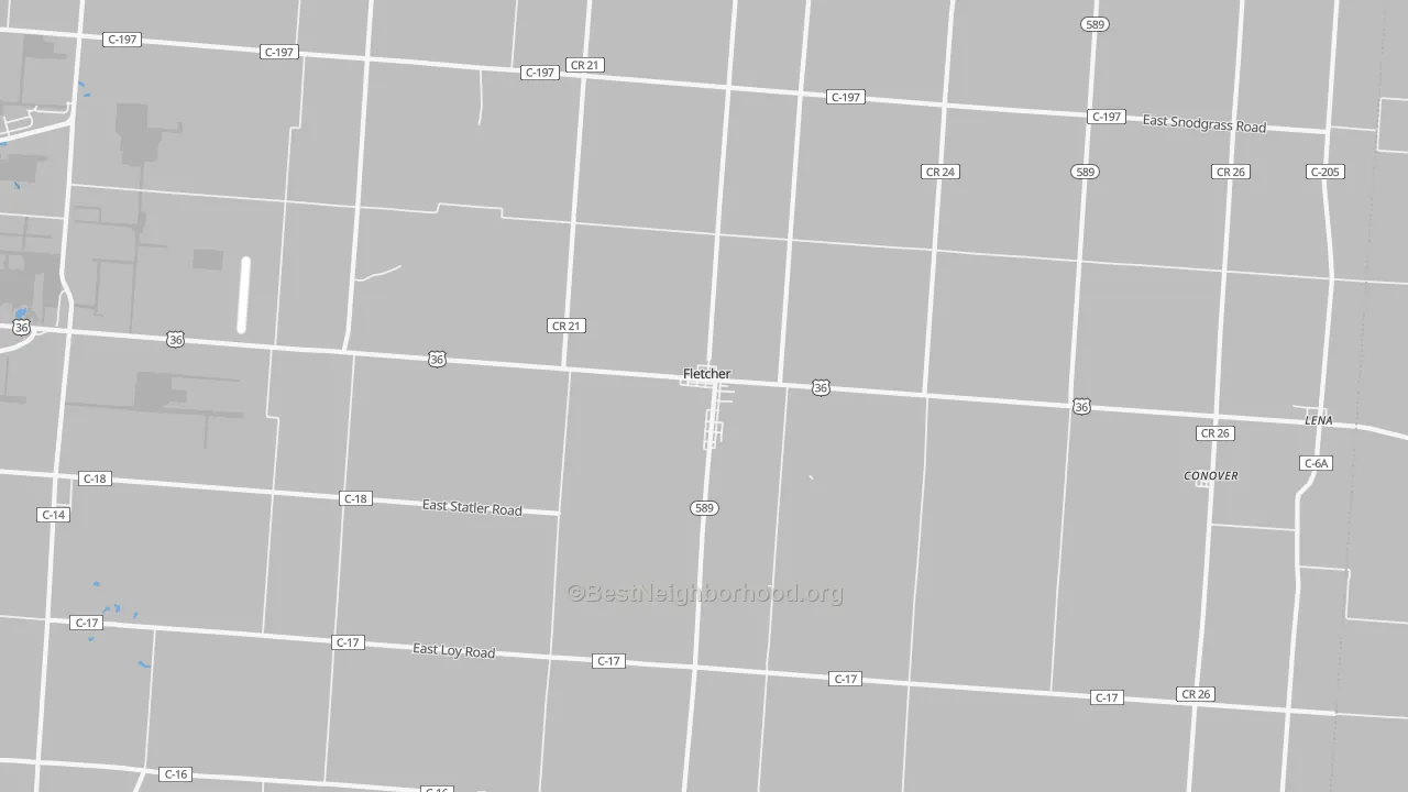 Transit Grade map of Fletcher, OH