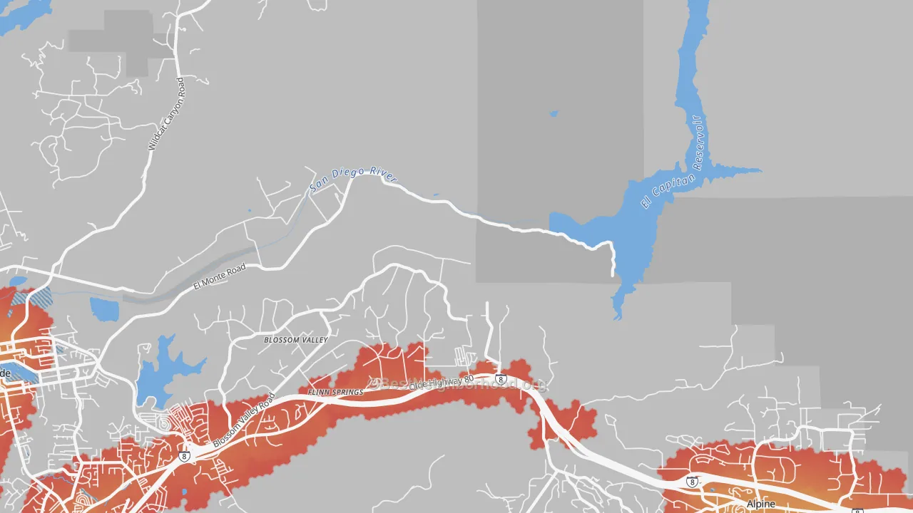 Transit Grade map of Flinn Springs, CA
