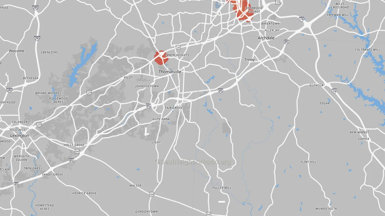Transit Grade map of Flint Hill, NC