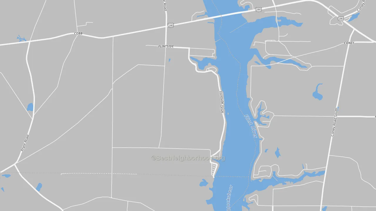 Transit Grade map of Flintside, GA