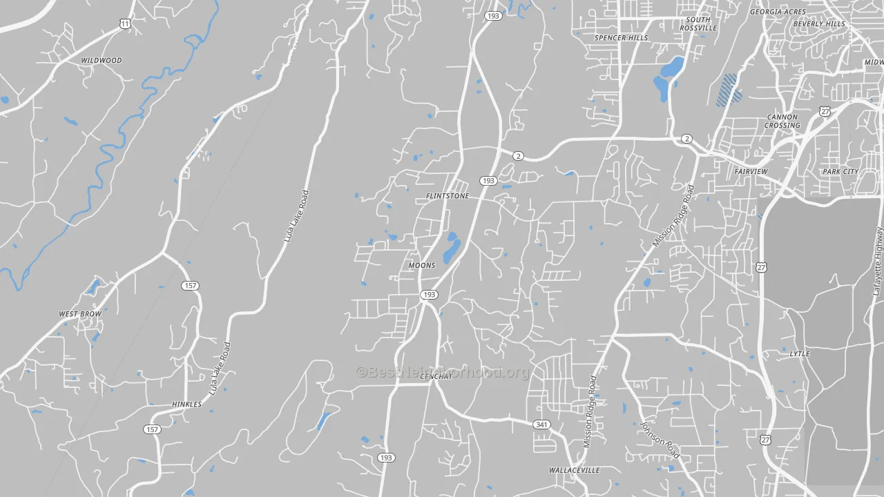 Transit Grade map of Flintstone, GA