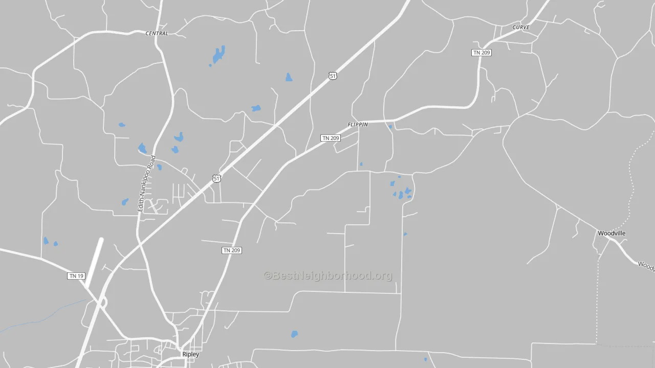 Transit Grade map of Flippin, TN