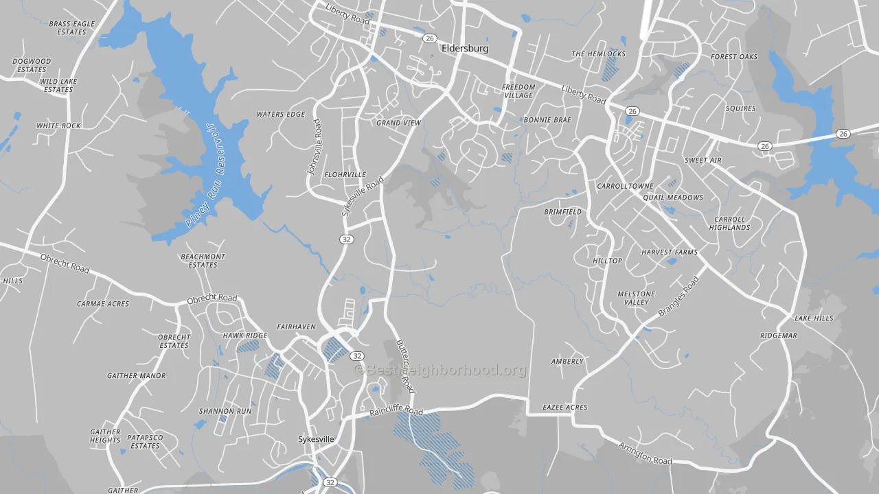 Transit Grade map of Flohrville, MD