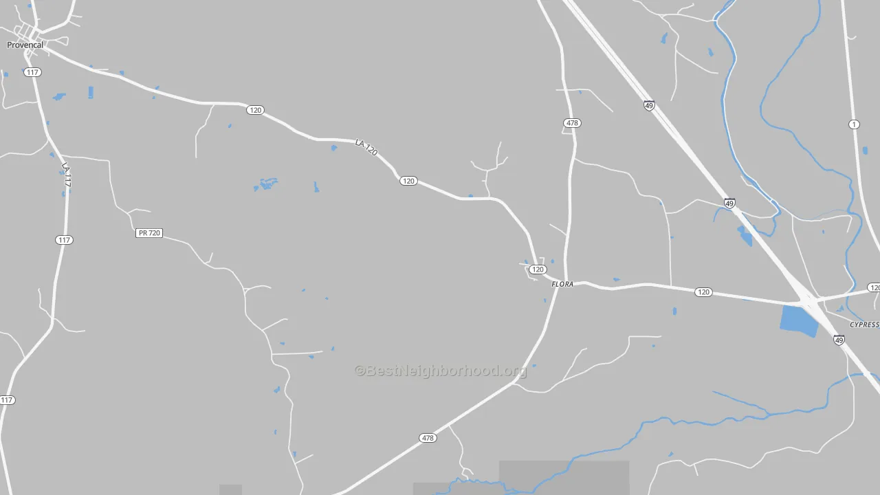 Transit Grade map of Flora, LA