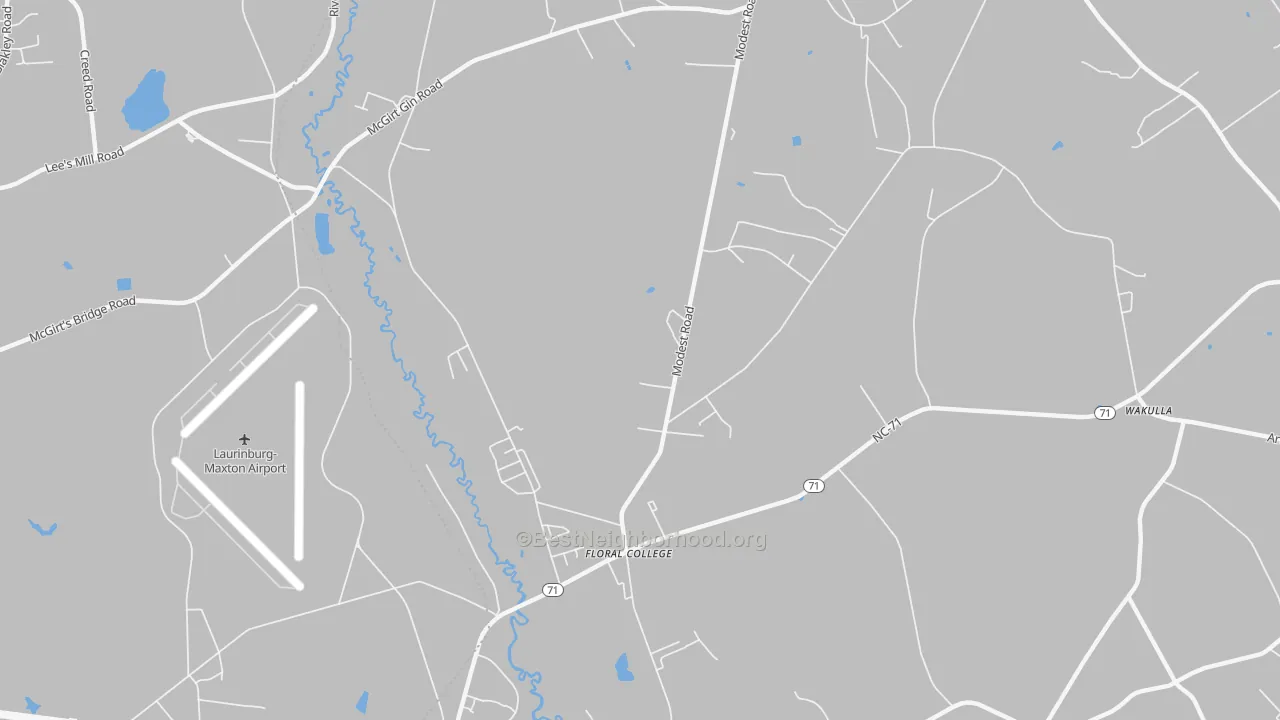 Transit Grade map of Floral College, NC
