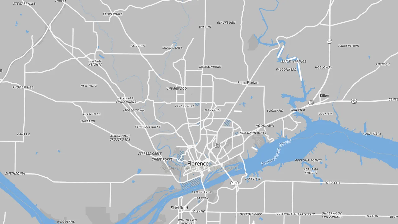 Transit Grade map of Florence, AL