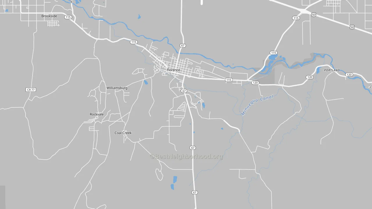 Transit Grade map of Florence, CO