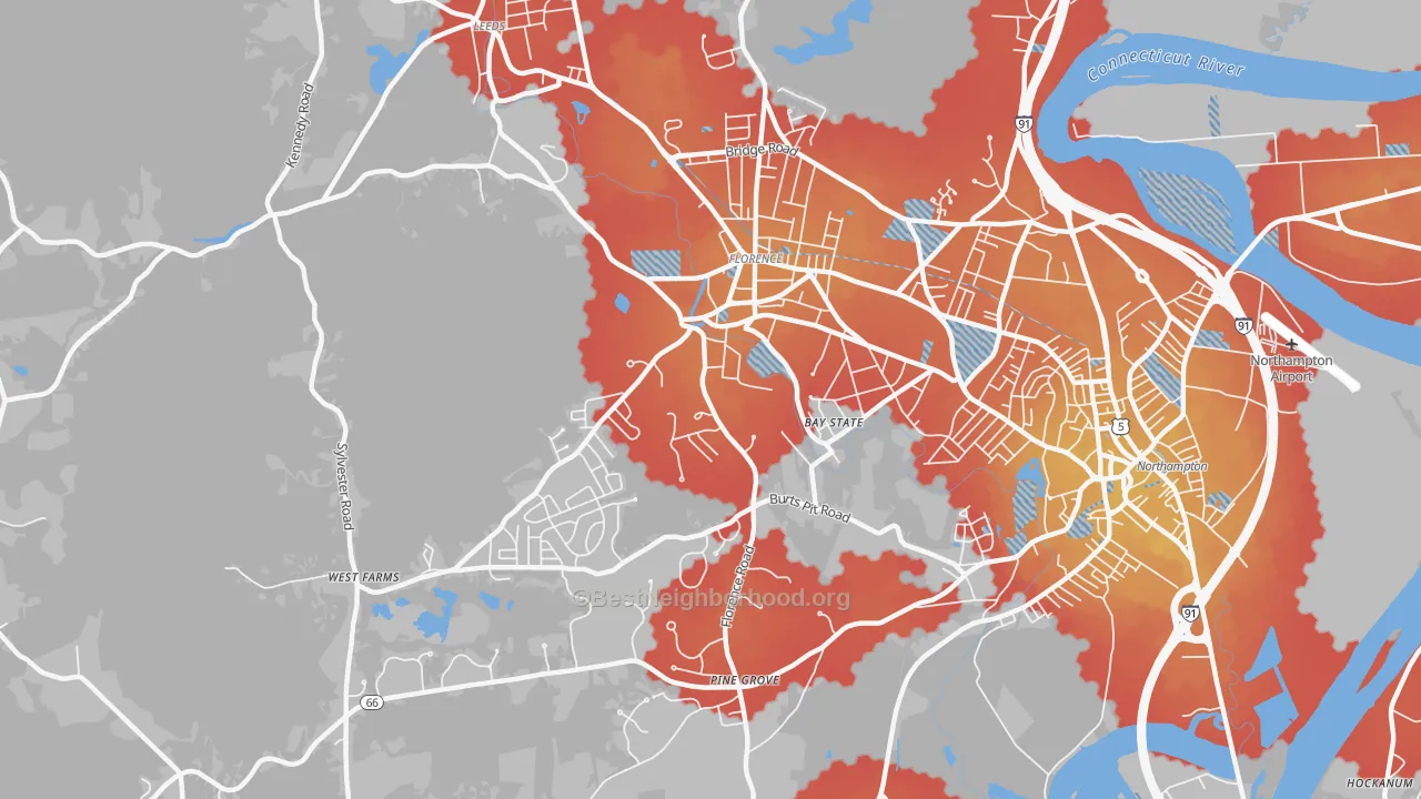 Transit Grade map of Florence, MA