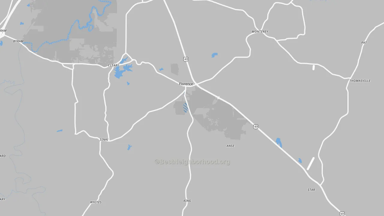 Transit Grade map of Florence, MS