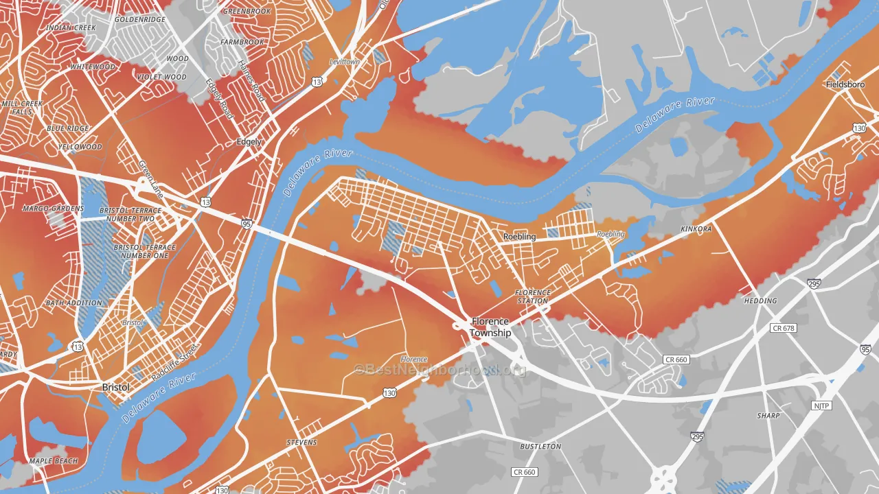 Transit Grade map of Florence, NJ
