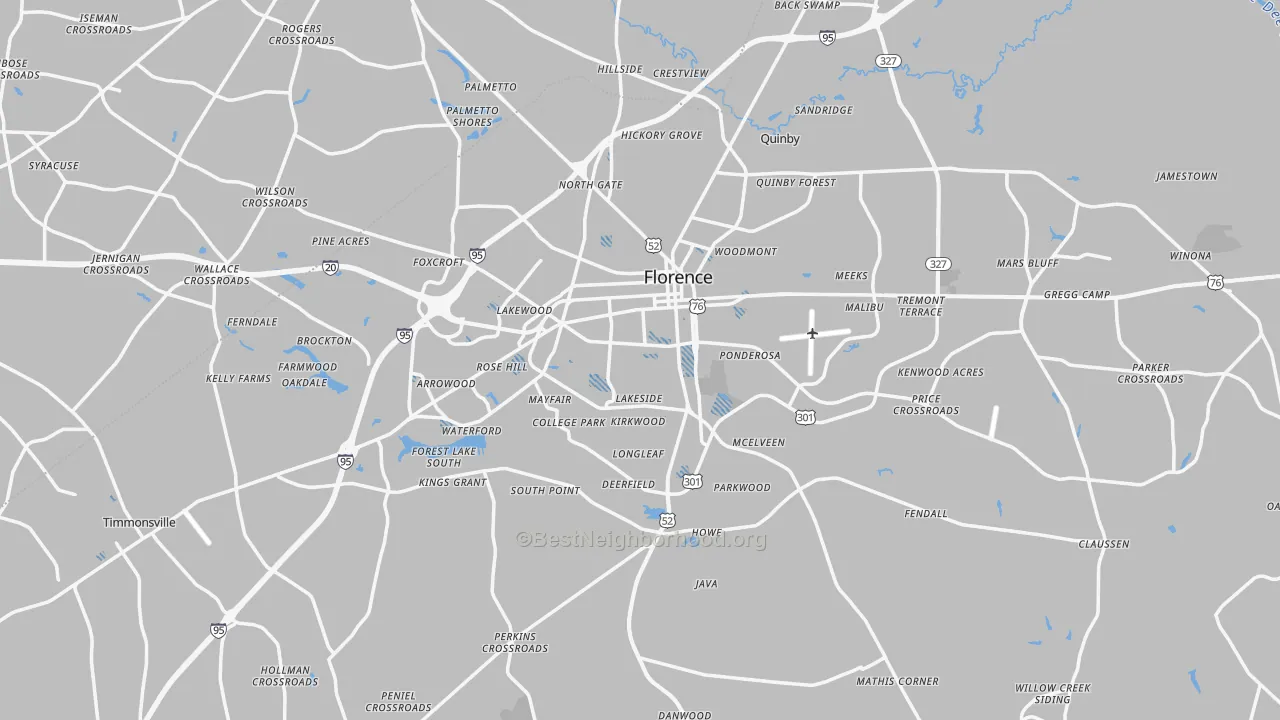 Transit Grade map of Florence, SC