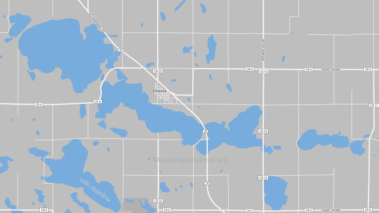 Transit Grade map of Florence, SD