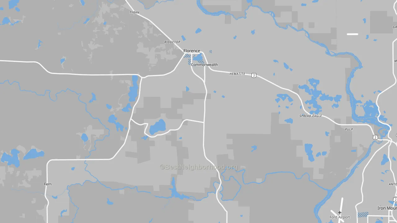 Transit Grade map of Florence, WI
