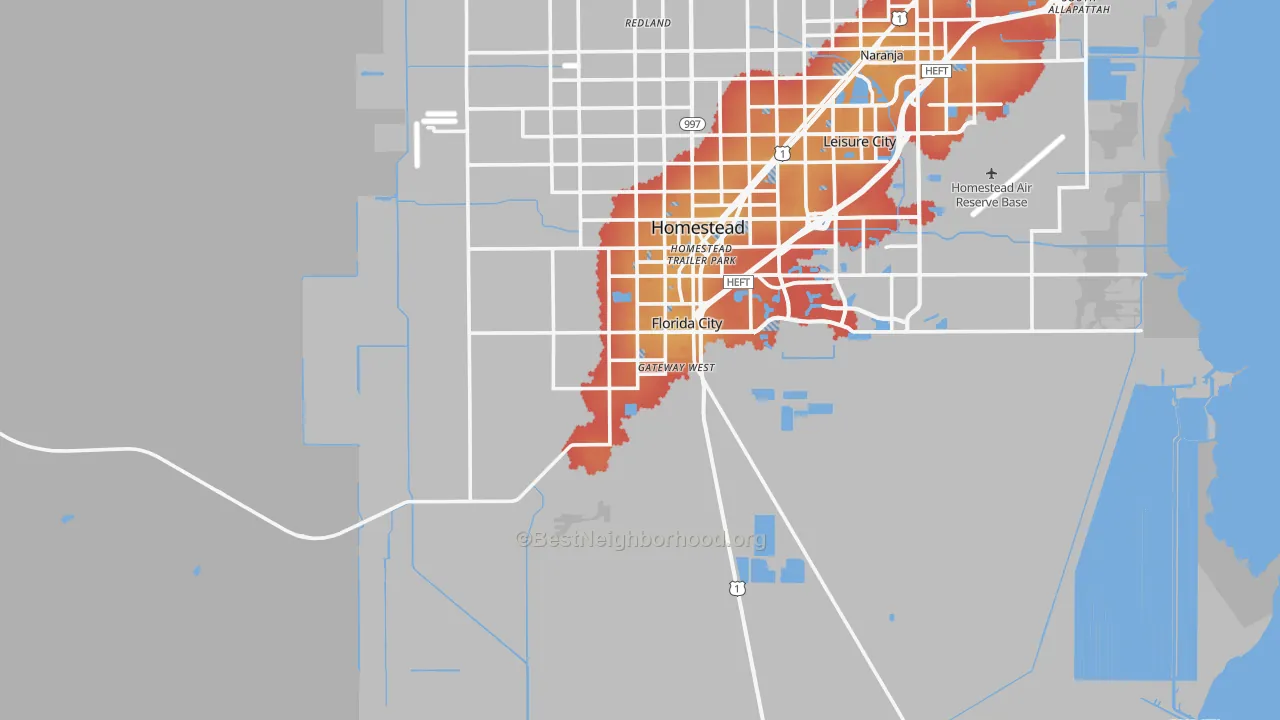 Transit Grade map of Florida City, FL