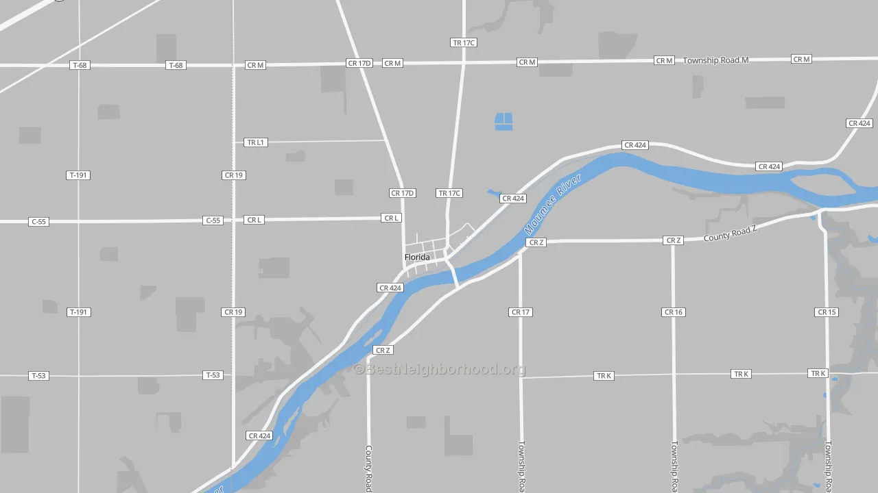 Transit Grade map of Florida, OH