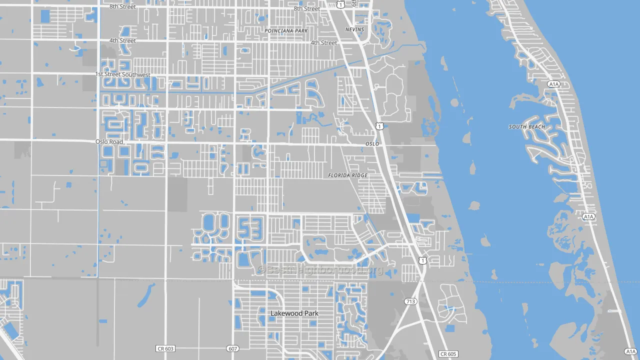 Transit Grade map of Florida Ridge, FL