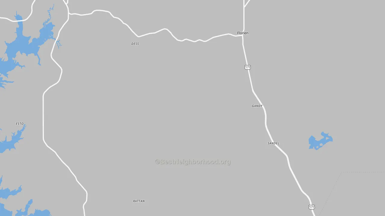 Transit Grade map of Florien, LA