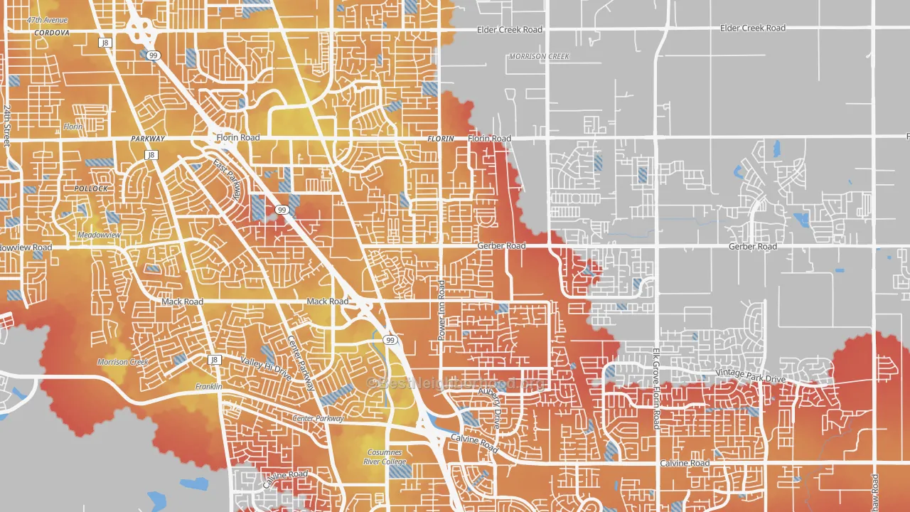 Transit Grade map of Florin, CA