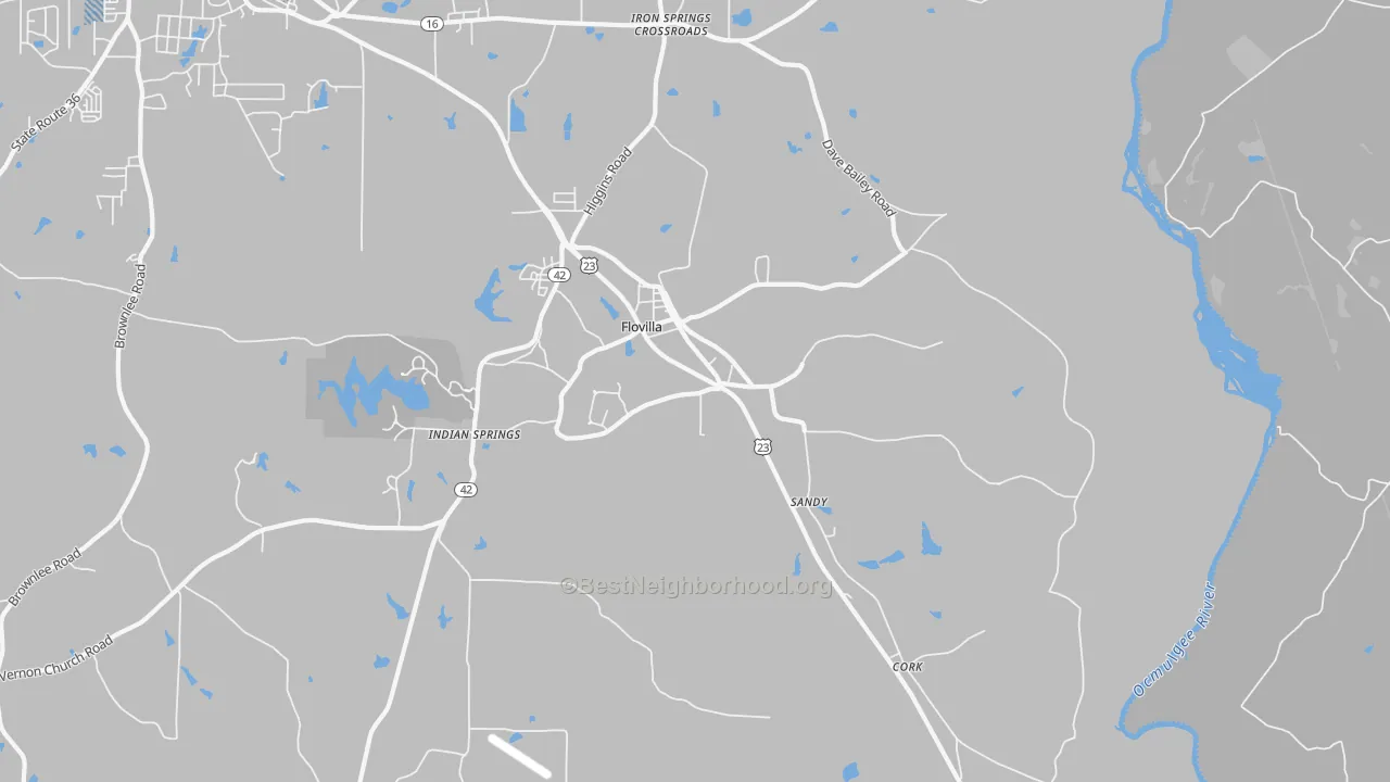 Transit Grade map of Flovilla, GA