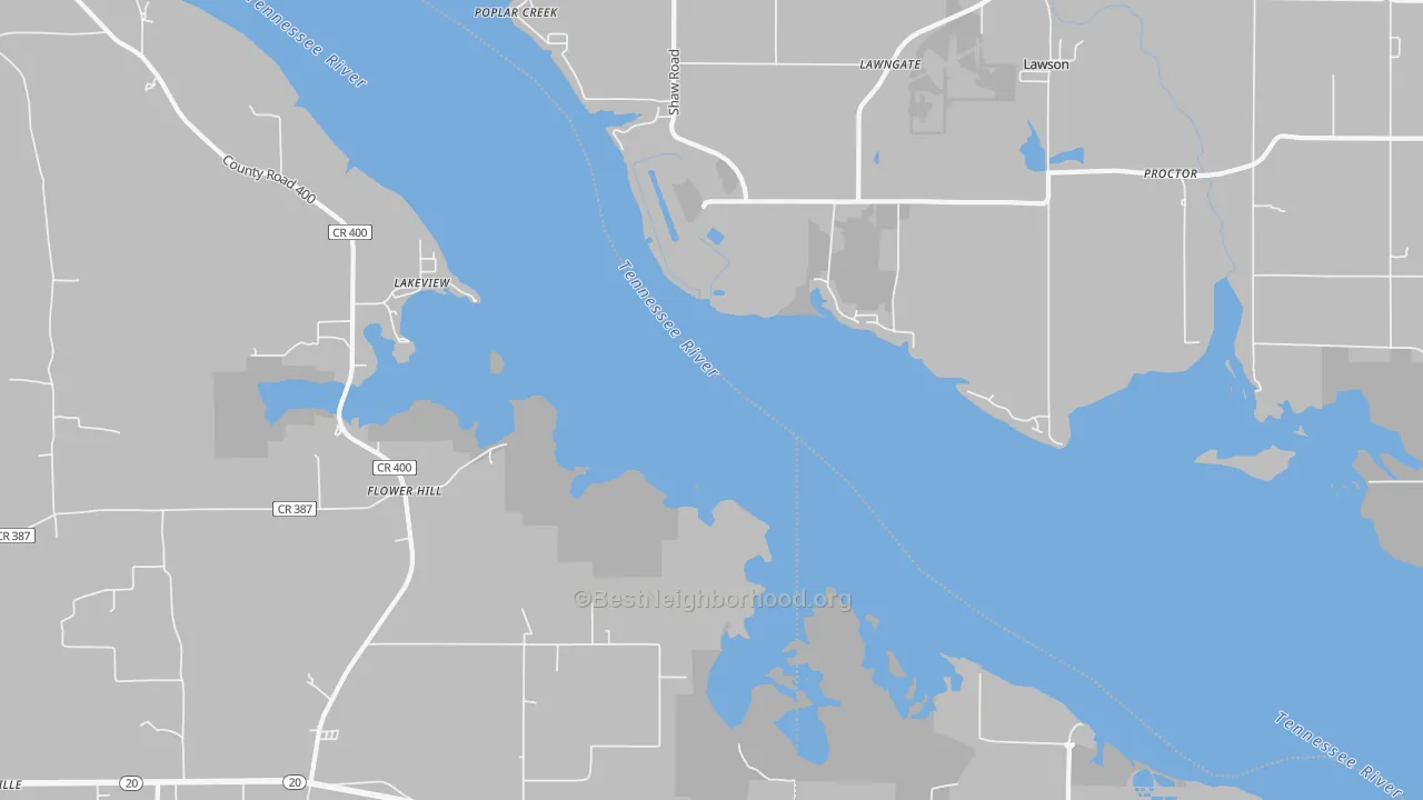 Transit Grade map of Flower Hill, AL