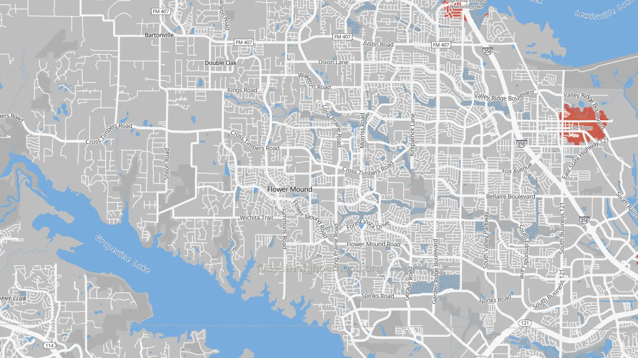 Transit Grade map of Flower Mound, TX