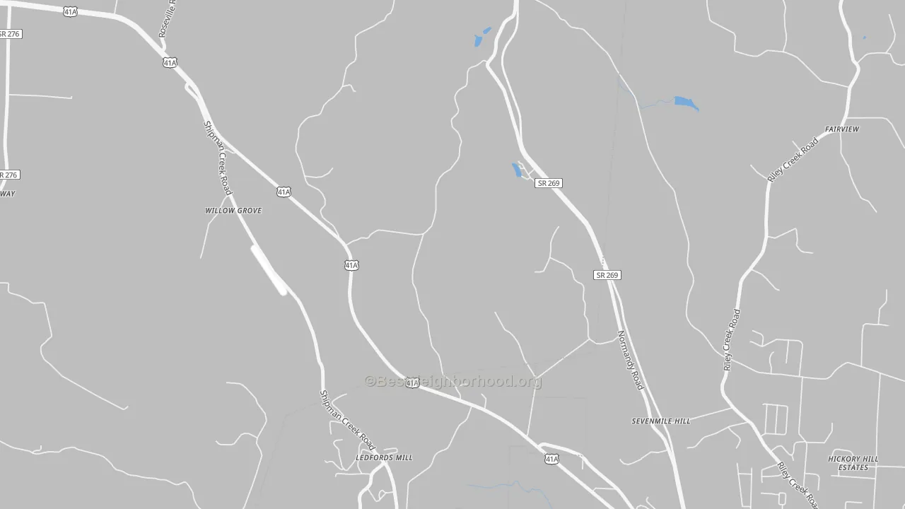 Transit Grade map of Flowertown, TN