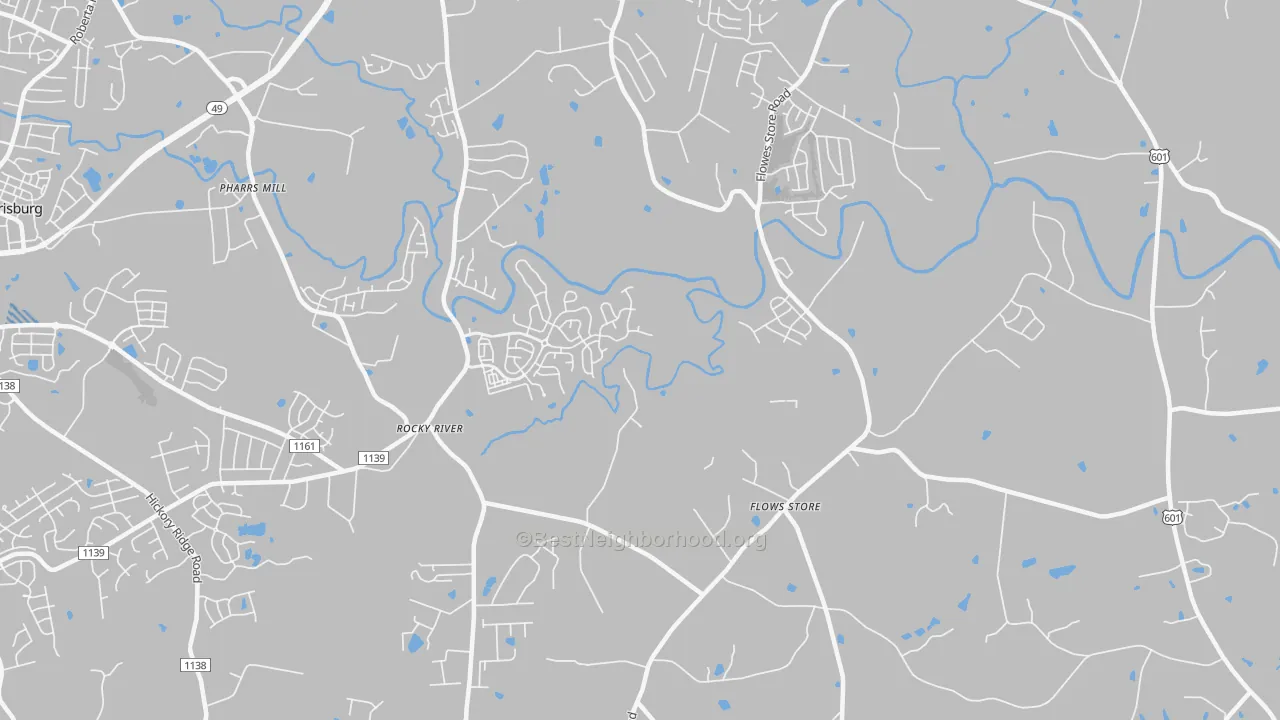Transit Grade map of Flows Store, NC