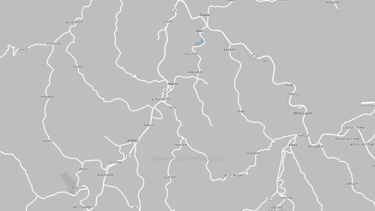 Transit Grade map of Floyd County, KY