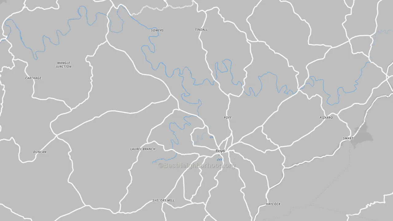 Transit Grade map of Floyd County, VA