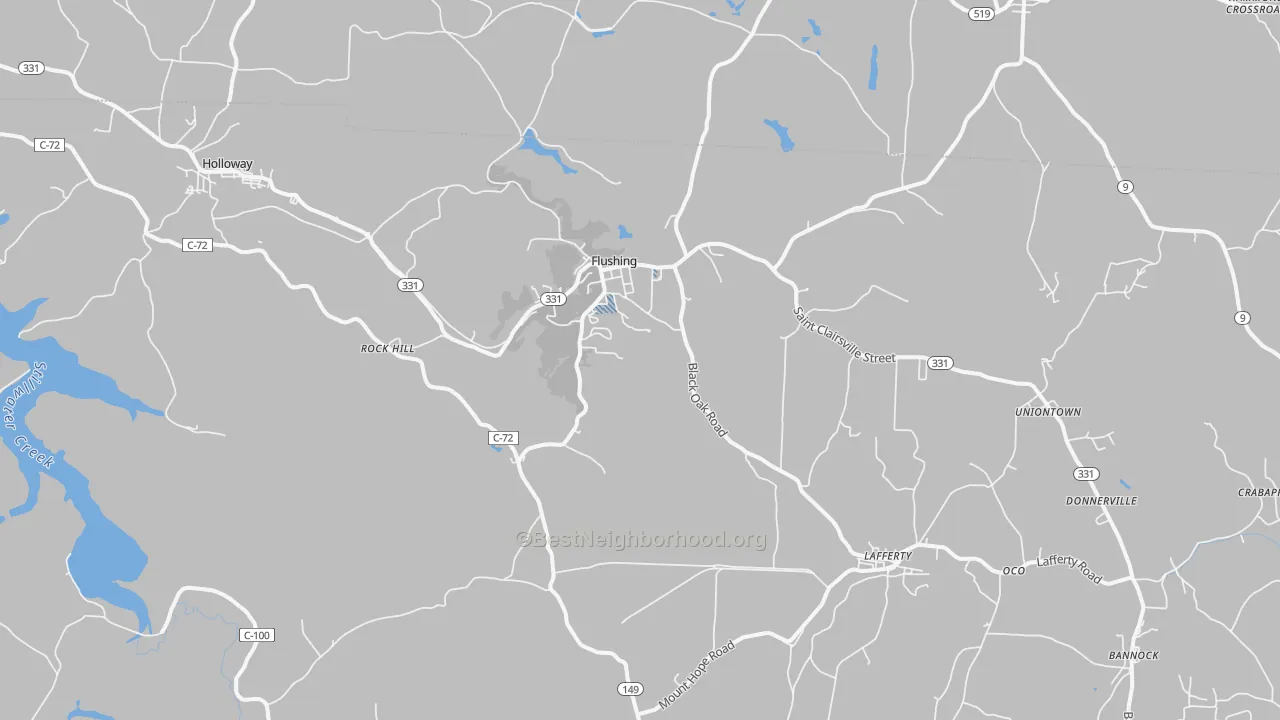Transit Grade map of Flushing, OH