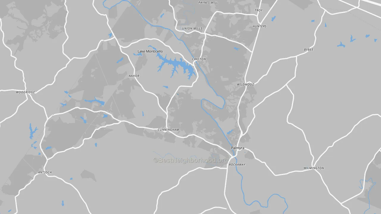 Transit Grade map of Fluvanna County, VA
