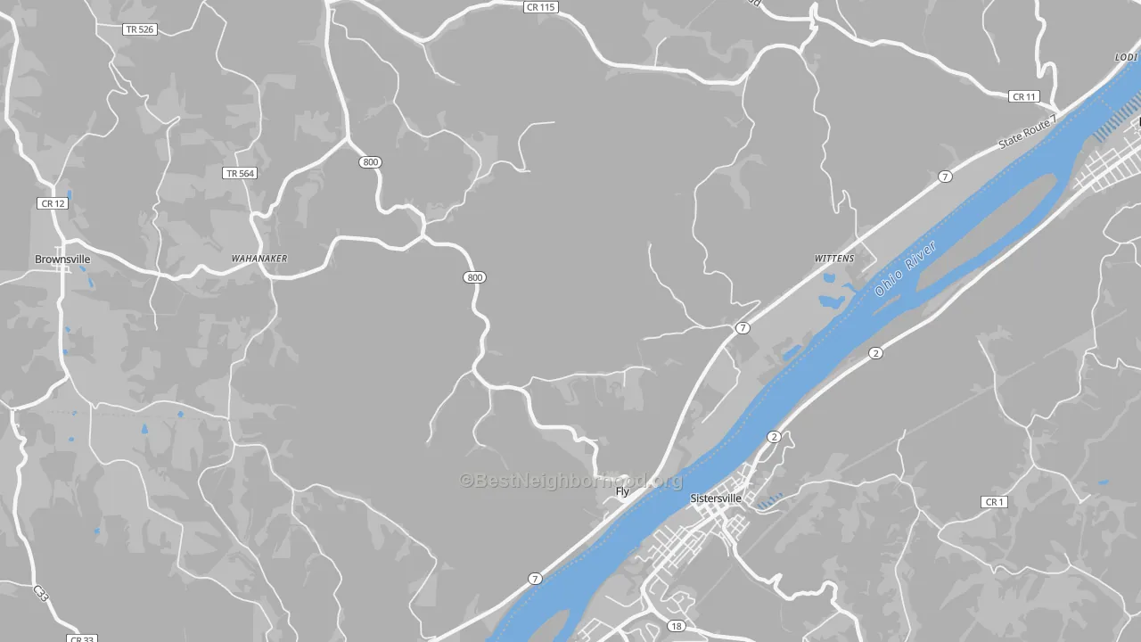 Transit Grade map of Fly, OH