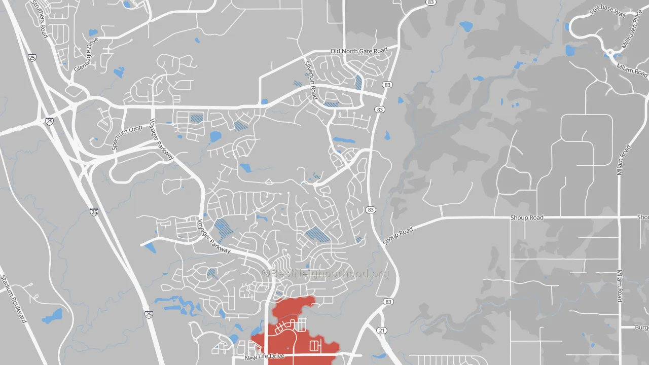 Transit Grade map of Flying Horse, Colorado Springs, CO