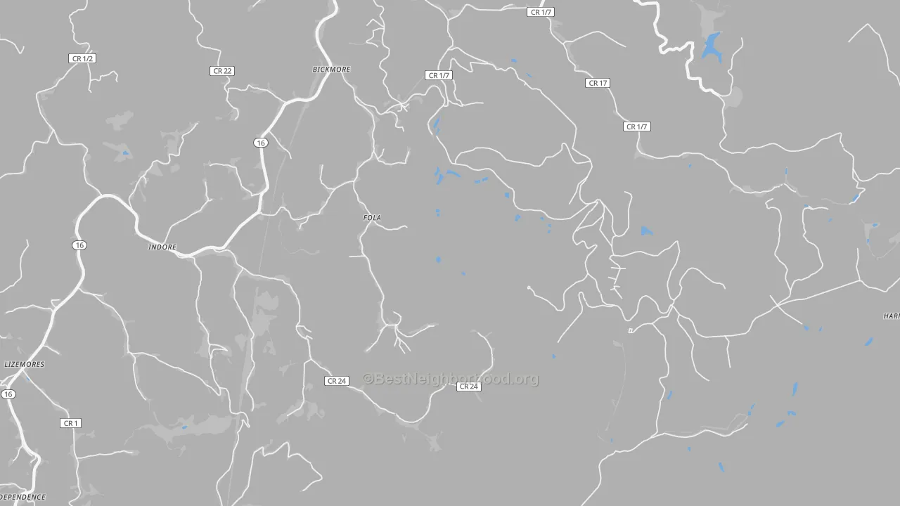 Transit Grade map of Fola, WV