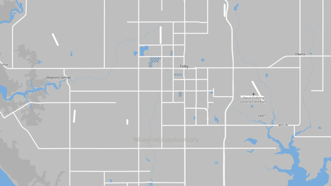 Transit Grade map of Foley, AL