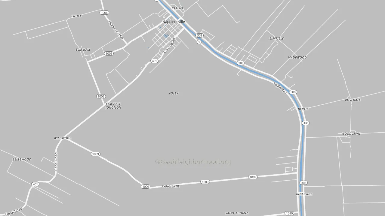 Transit Grade map of Foley, LA