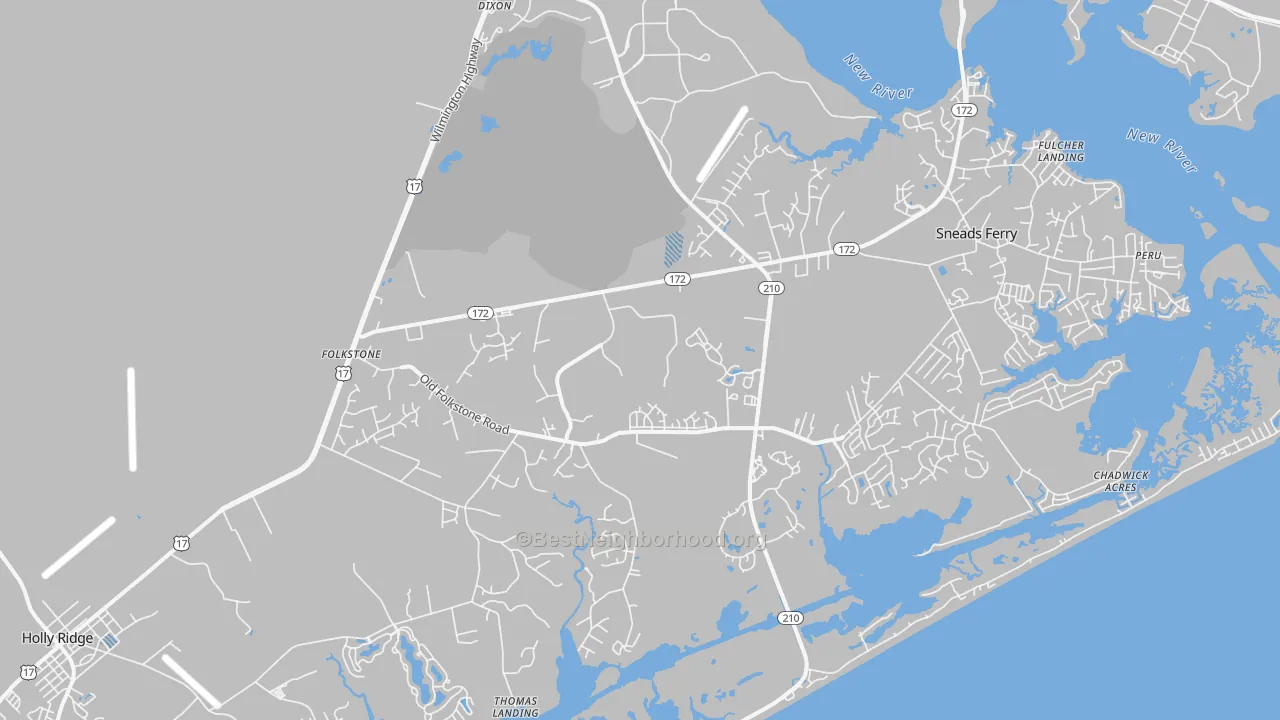 Transit Grade map of Folkstone, NC