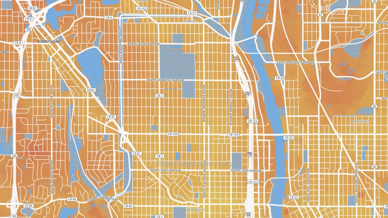 Transit Grade map of Folwell, Minneapolis, MN
