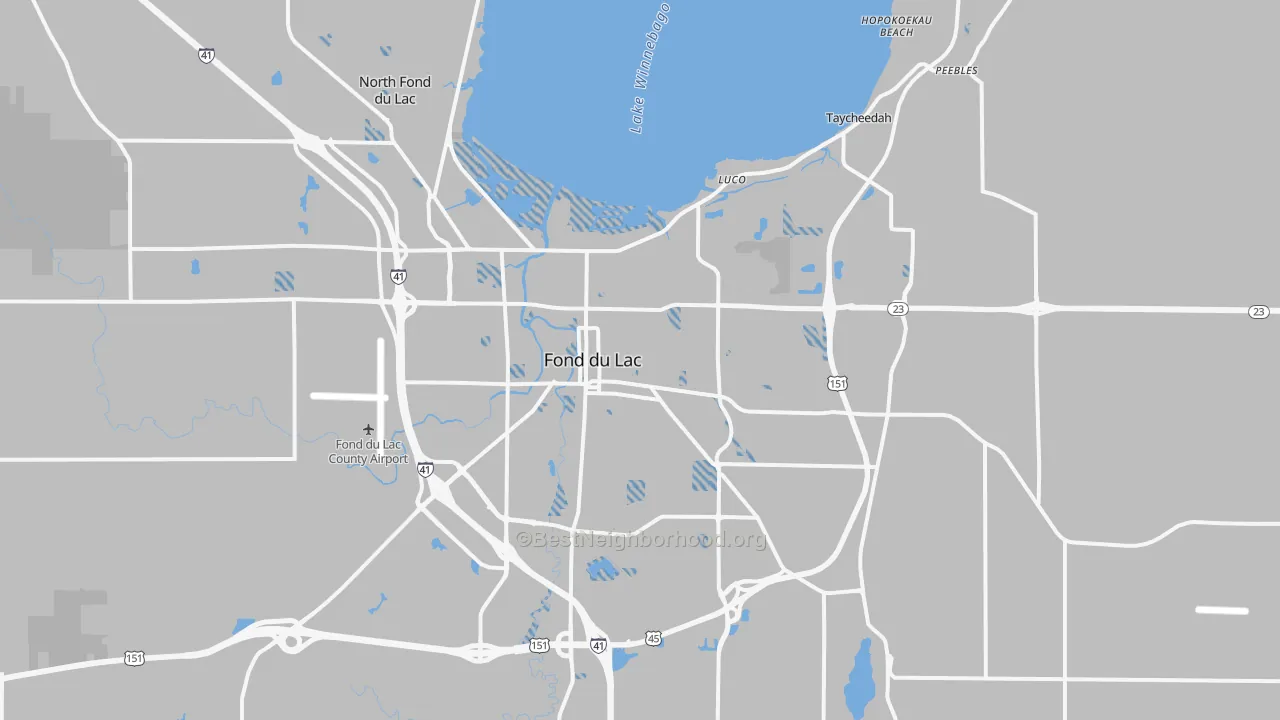 Transit Grade map of Fond Du Lac, WI